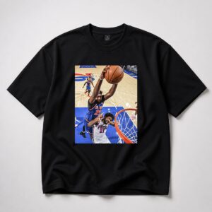 Mitchell Robinson Dunking on Joel Embiid Shirt 9