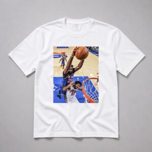 Mitchell Robinson Dunking on Joel Embiid Shirt 4