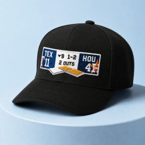 Rangers 11 Astros 4 Scoreboard Hat