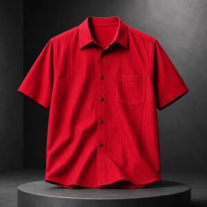 Patrick Mahomes Red Pinstripe Button Shirt 1