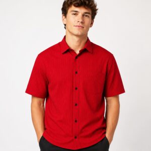 Patrick Mahomes Red Pinstripe Button Shirt 2