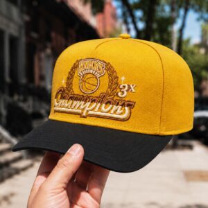 2026 Knicks 3 time Champions Gold Hat 2