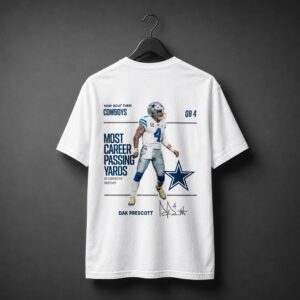 Dak Prescott Most Career Passing Yards Birthday Shirt 2026 Back