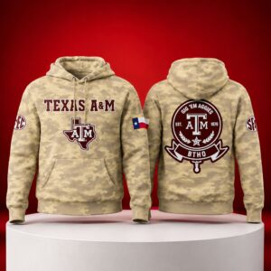 2026 Texas AM Salute To Service Camo Hoodie 1