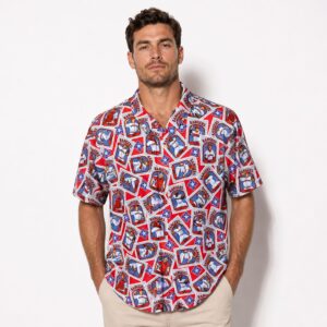 Rangers Team 1996 Baseball Card Button Shirt