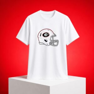 2026 Georgia Bulldogs Helmet Whiteout T Shirt 2