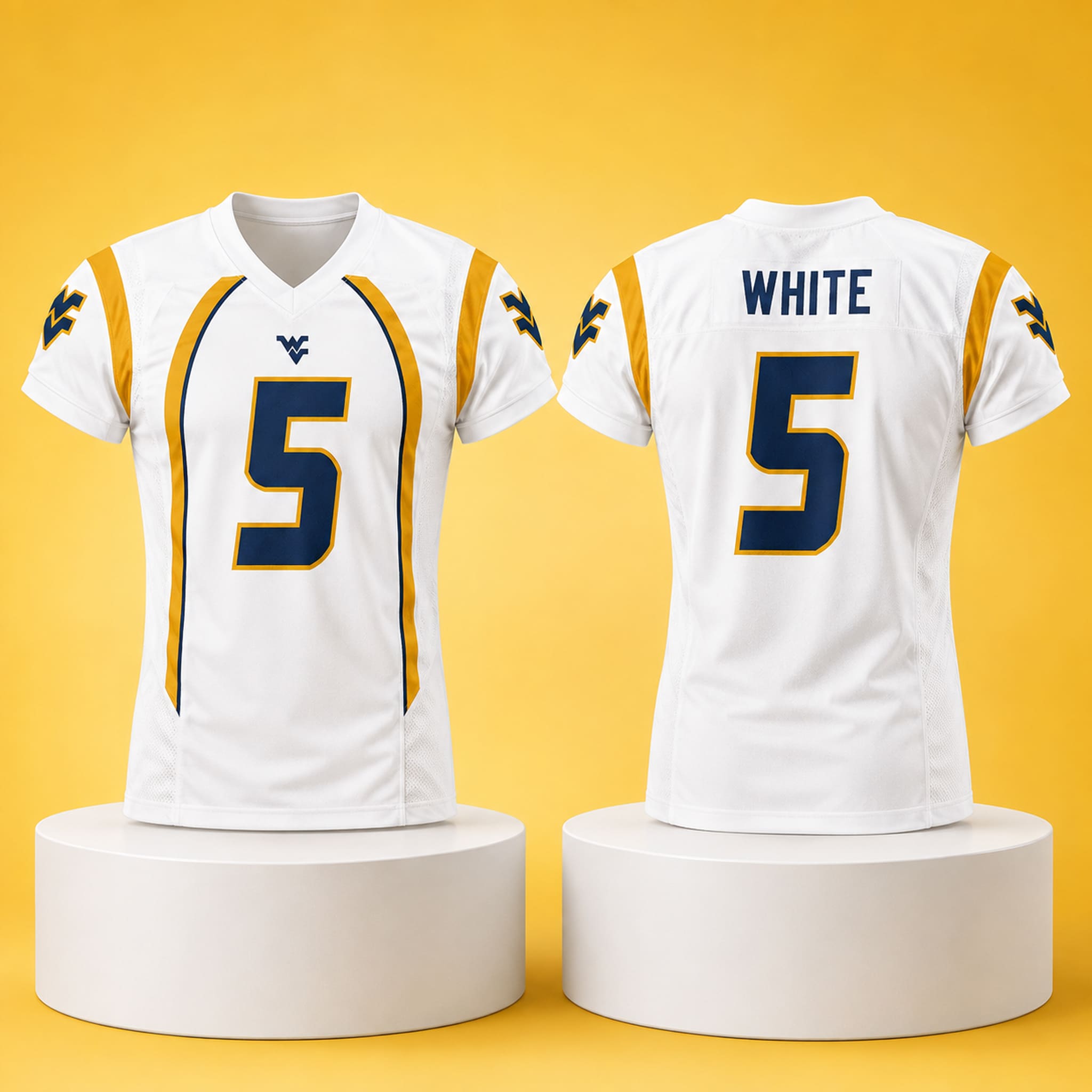 West Virginia Pat White 5 Throwback Jersey 2 West Virginia Pat White 5 Throwback Jersey