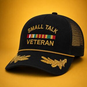 Small Talk Veteran Trucker Hat