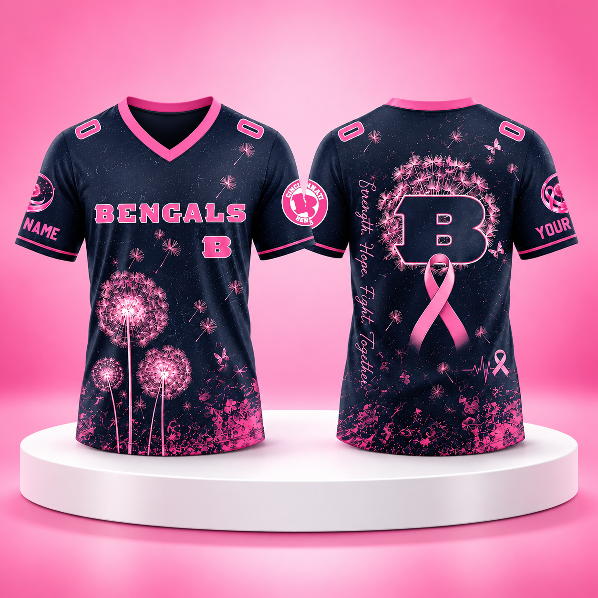 2026 Bengals Breast Cancer Month Unisex Jersey 2 2026 Bengals Breast Cancer Month Unisex Jersey 2