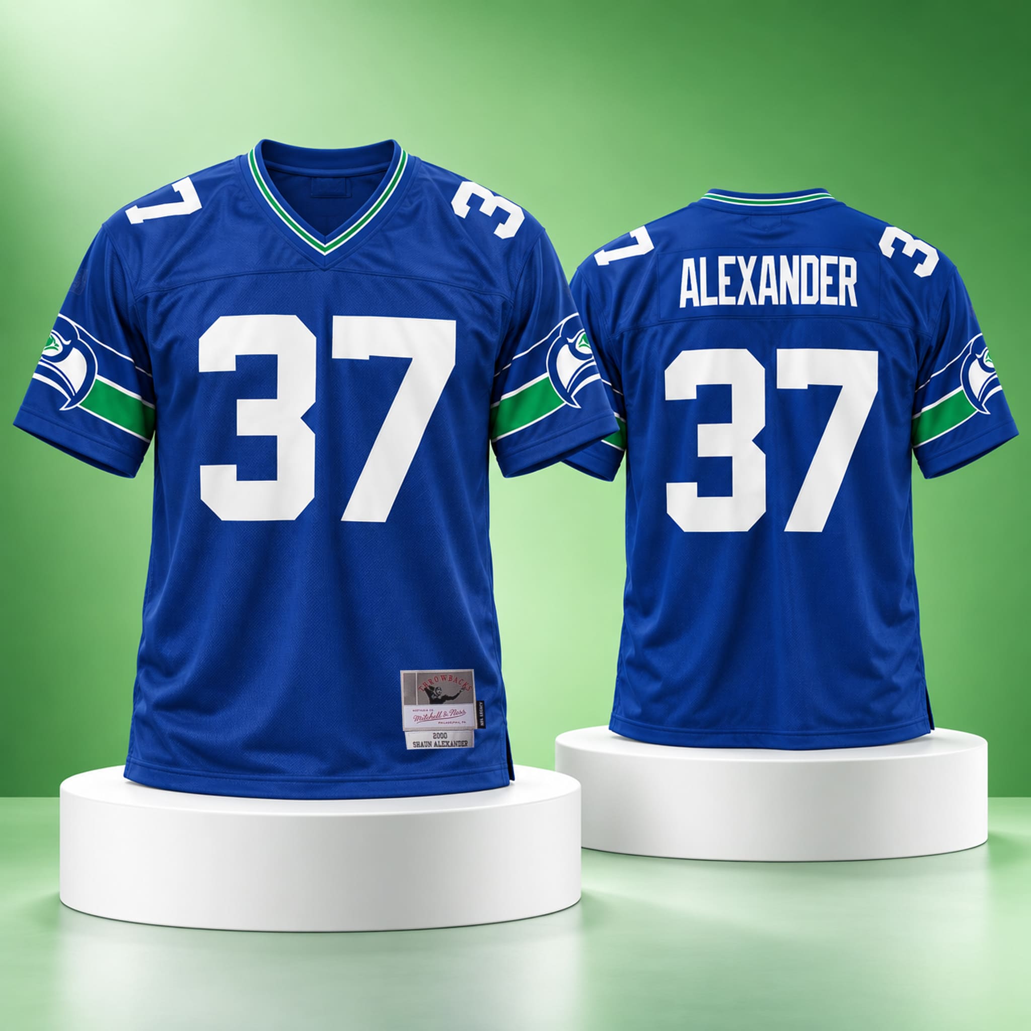 Seahawks Shaun Alexander 37 Throwback Jersey 2000 1 Seahawks Shaun Alexander 37 Throwback Jersey 2000 2