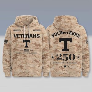 Tennessee Volunteers USA 250 Veterans Day Camo Hoodie 2