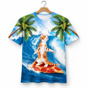 Joe Burrow Pizza Cat Surfing Shirt 2