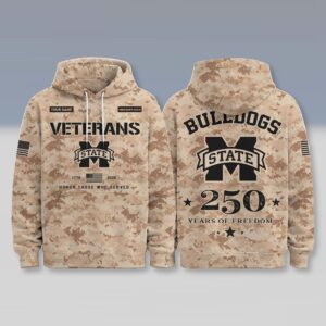 Mississippi State Bulldogs USA 250 Veterans Day Camo Hoodie 1