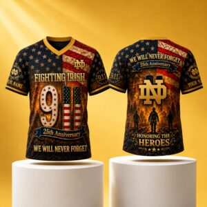 Notre Dame 9 11 Never Forget Firefighter Jersey 4 Notre Dame 9 11 Never Forget Firefighter Jersey 2