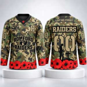 2026 Romford Raiders Remembrance Camo Hockey Jersey 1