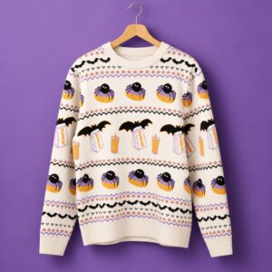 2026 Dunkin Spidey D Halloween Cream Sweater 2