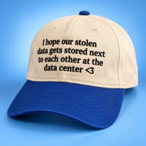 I Hope Our Stolen Data Gets Stored Next To Each Other At The Data Center Hat 2
