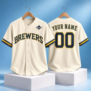 2026 Brewers World Series Patch Custom Jersey 3