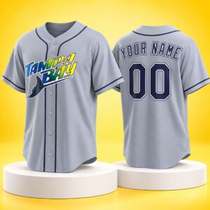 2026 Rays World Series Patch Gray Custom Jersey 2