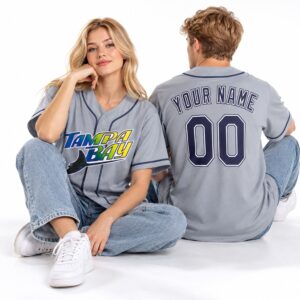 2026 Rays World Series Patch Gray Custom Jersey 1