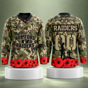 2026 Romford Raiders Remembrance Camo Hockey Jersey 3